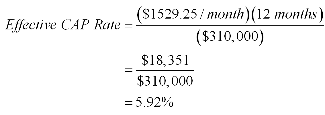 effective cap rate example